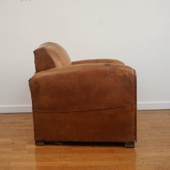 Umwandelbarer Loungesessel aus französischem Leder von Erton