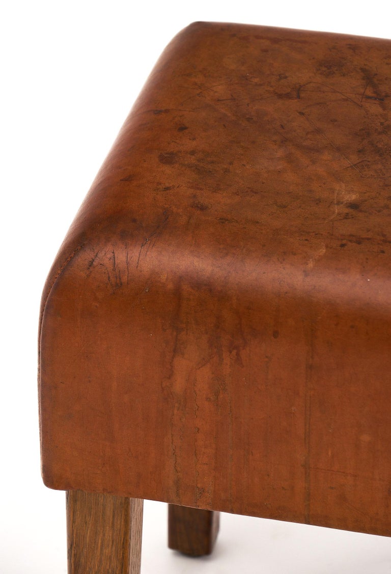 French Leather Country Stools at 1stDibs