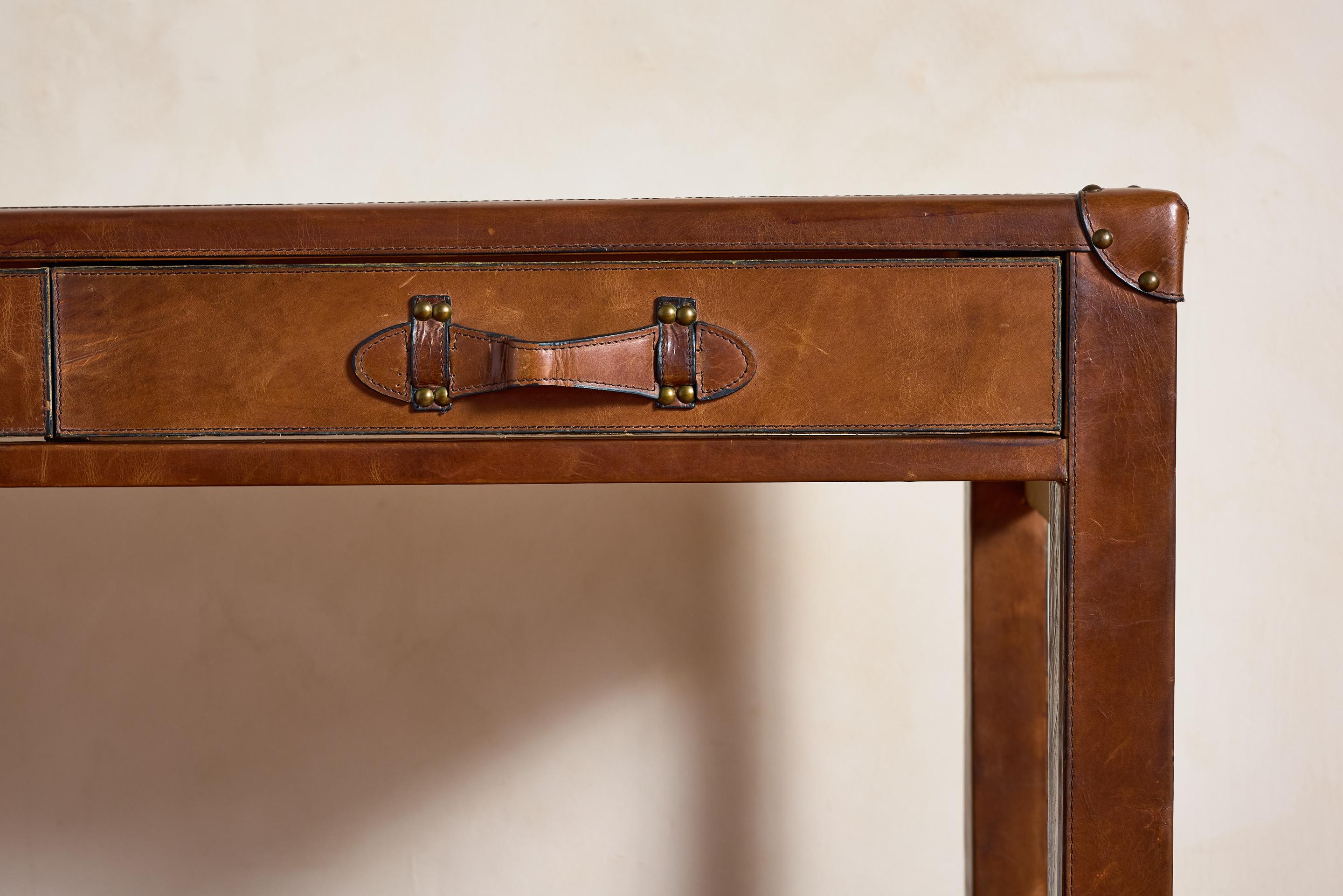 French Leather Desk For Sale 1