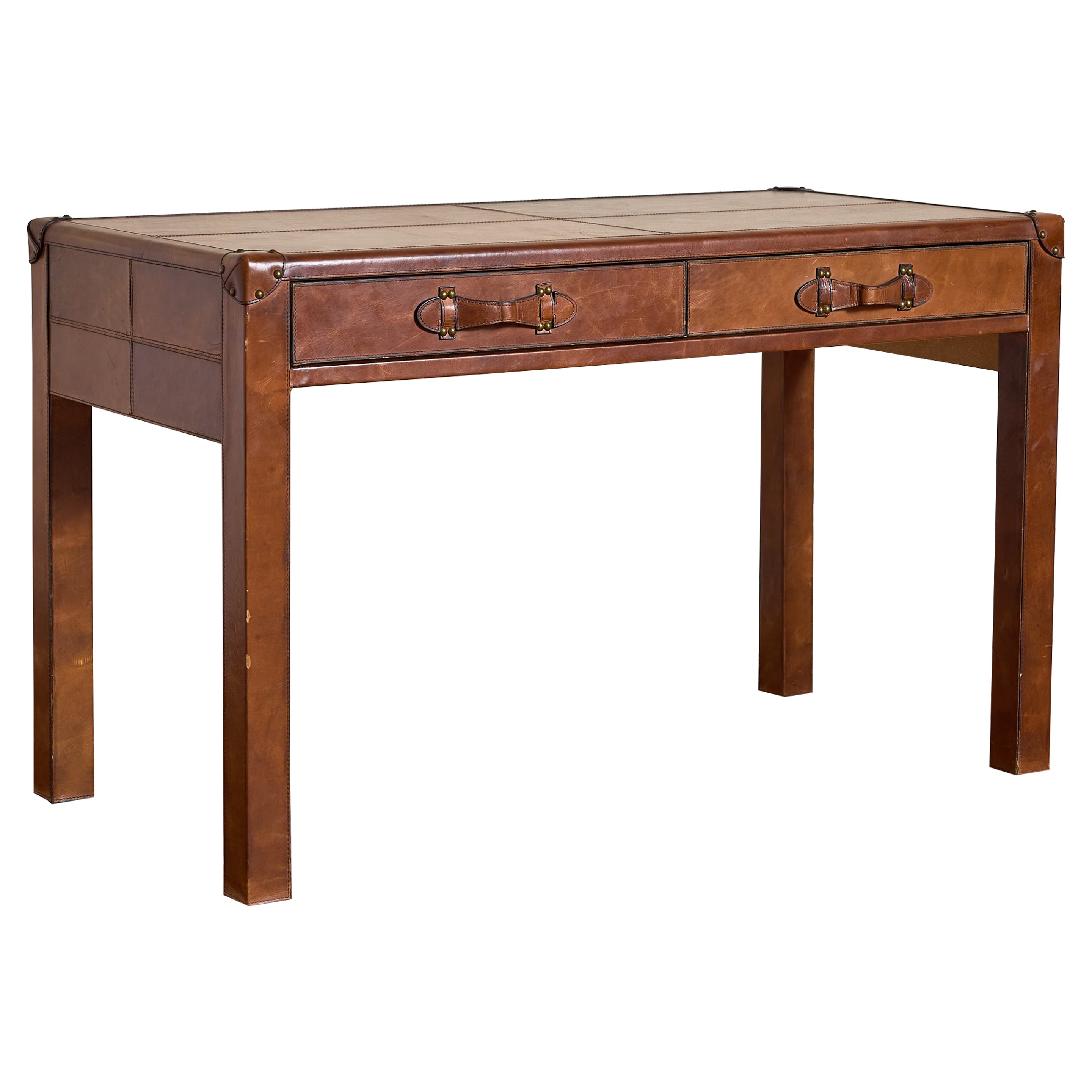 French Leather Desk For Sale