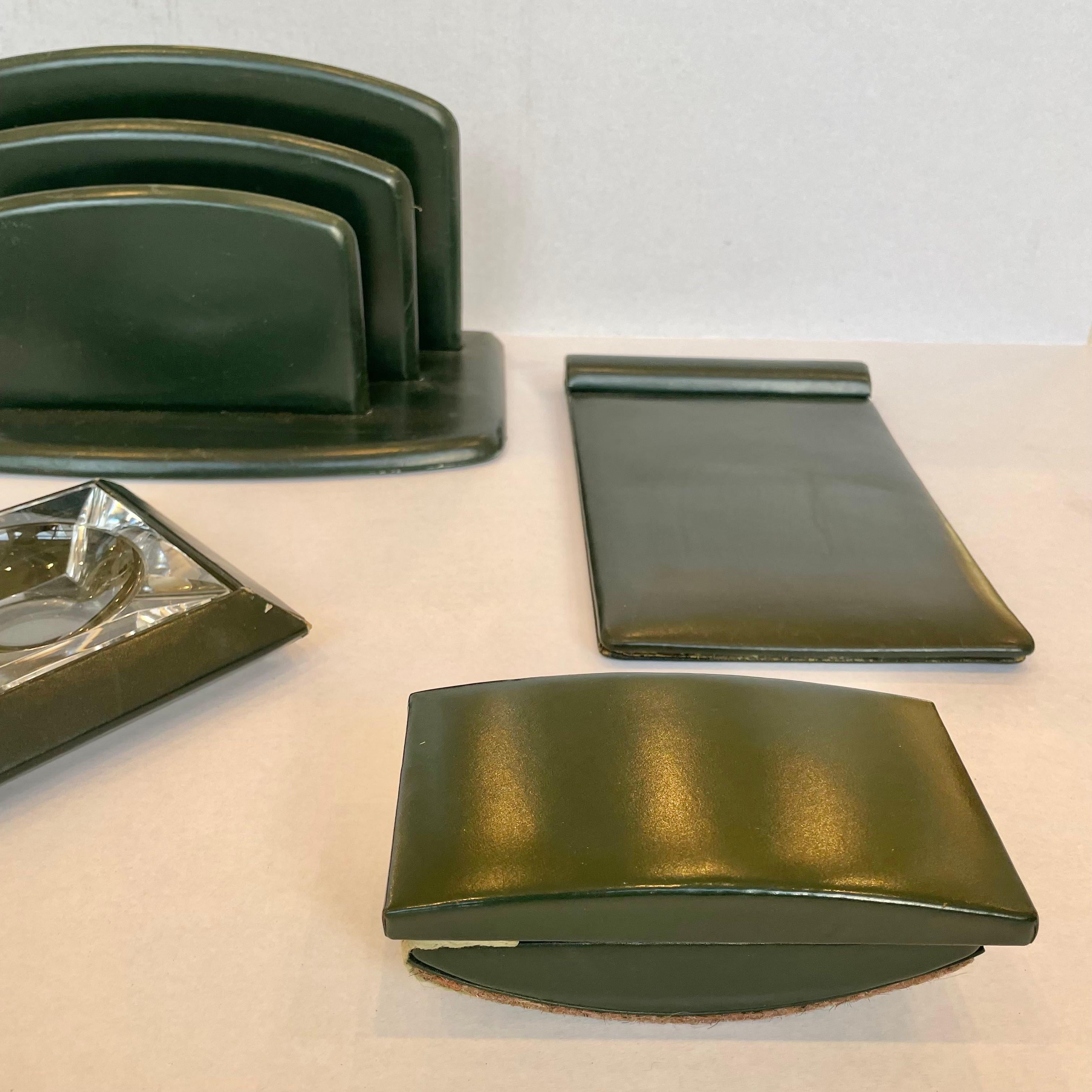 Mid-20th Century French Leather Desk Set by Le Tanneur For Sale
