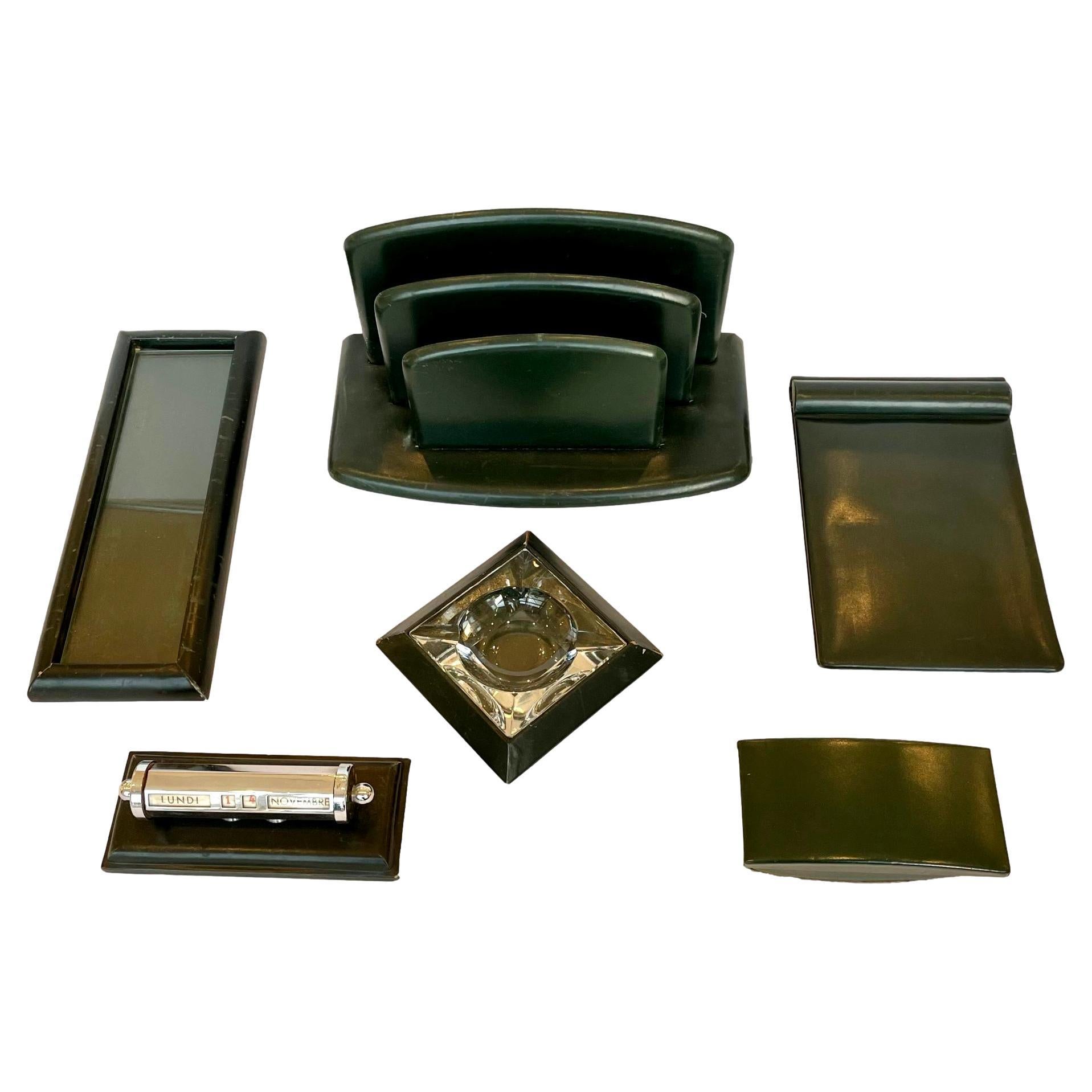 French Leather Desk Set by Le Tanneur