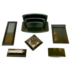 French Leather Desk Set by Le Tanneur