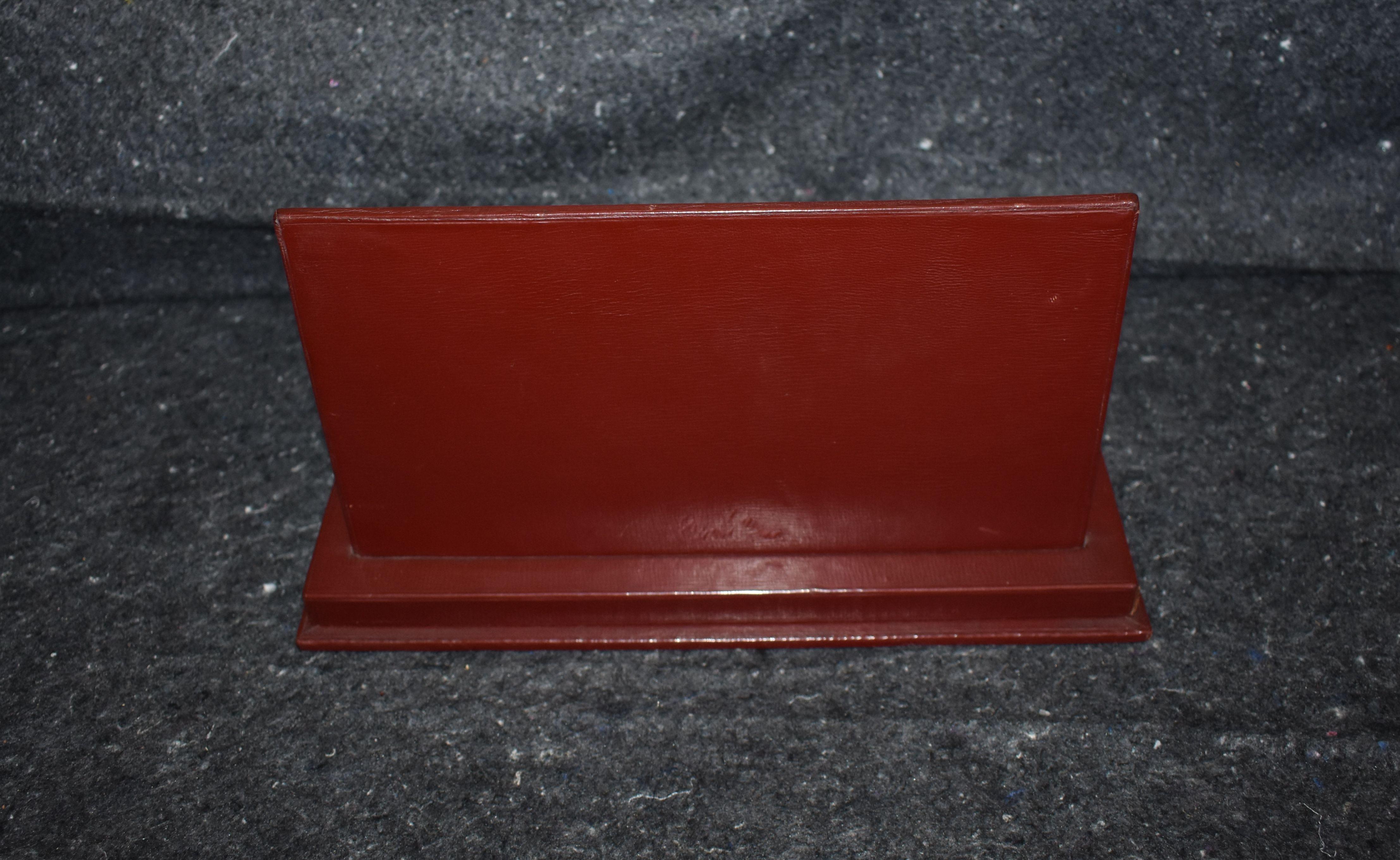Late 20th Century French Leather Desktop Letter Holder For Sale