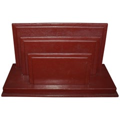 Porta lettere da tavolo in pelle francese