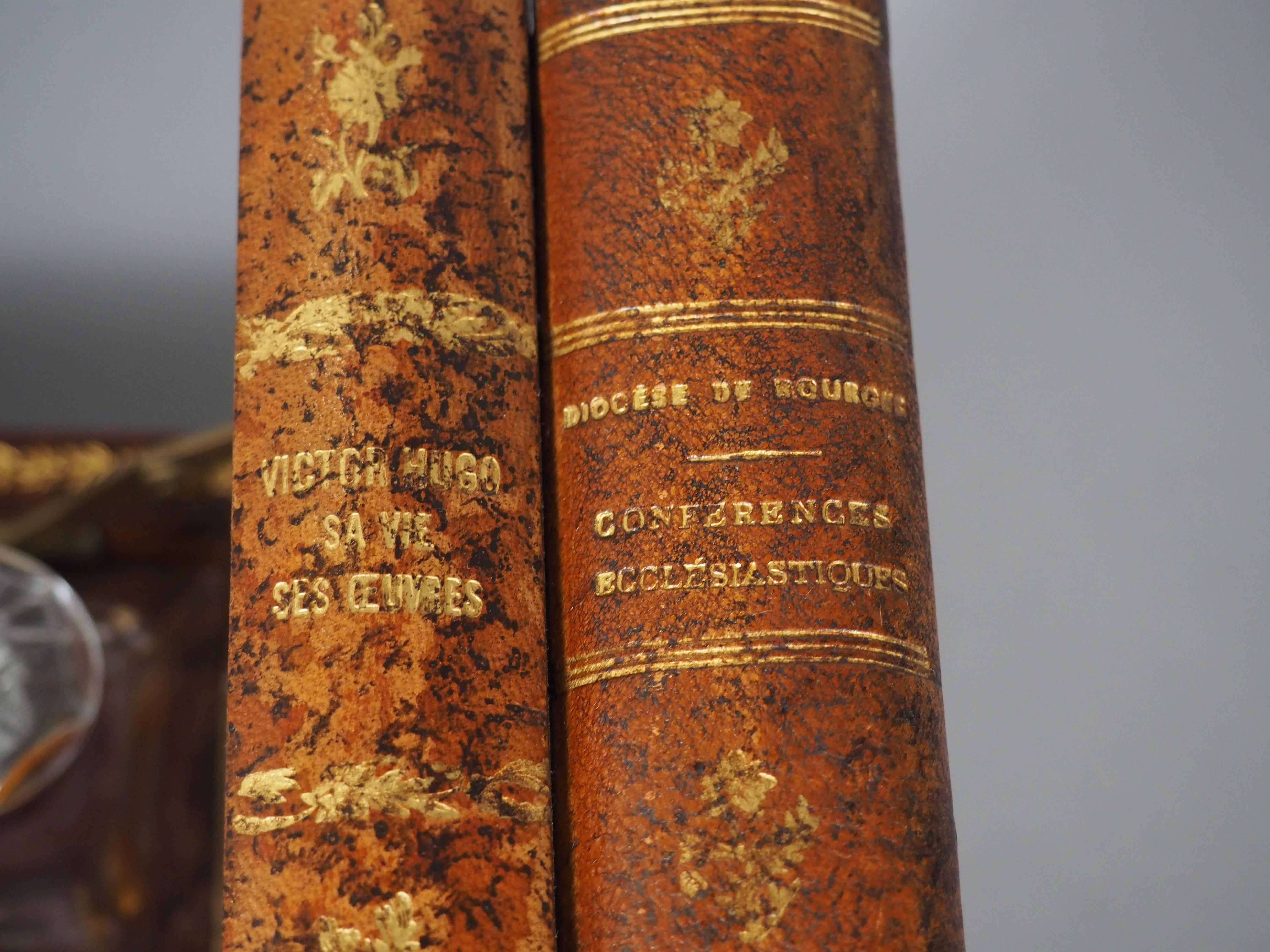 Französisch Leder Faux Buch Stack Cave ein Likör, CIRCA 1900 im Angebot 6