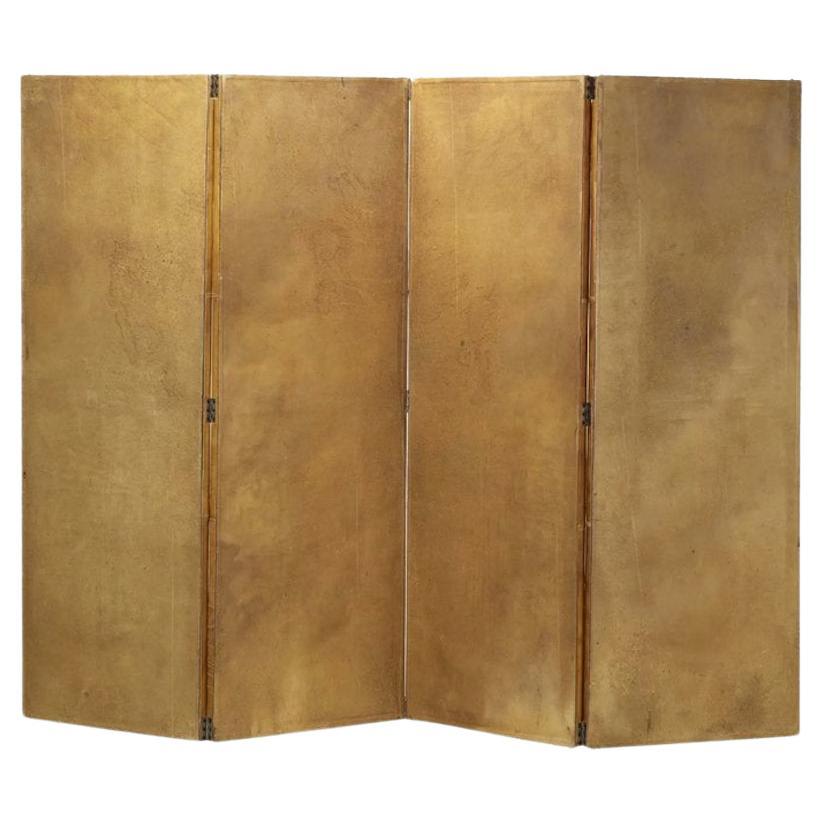 French Leather Folding Screen