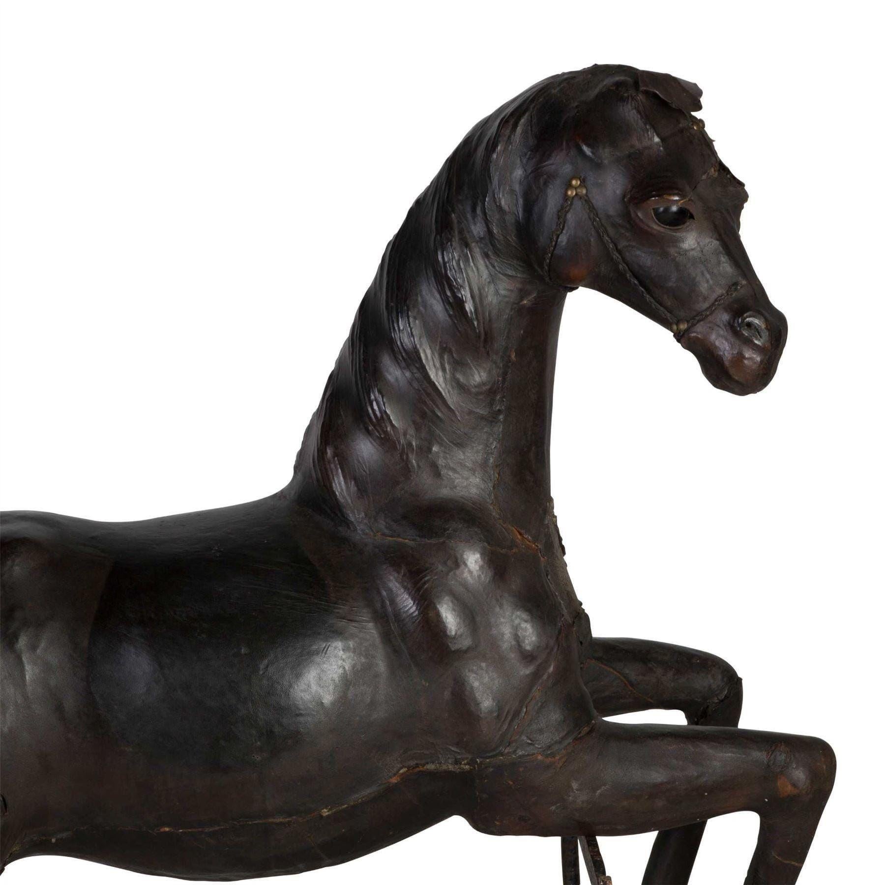 19th Century French Leather Horse For Sale