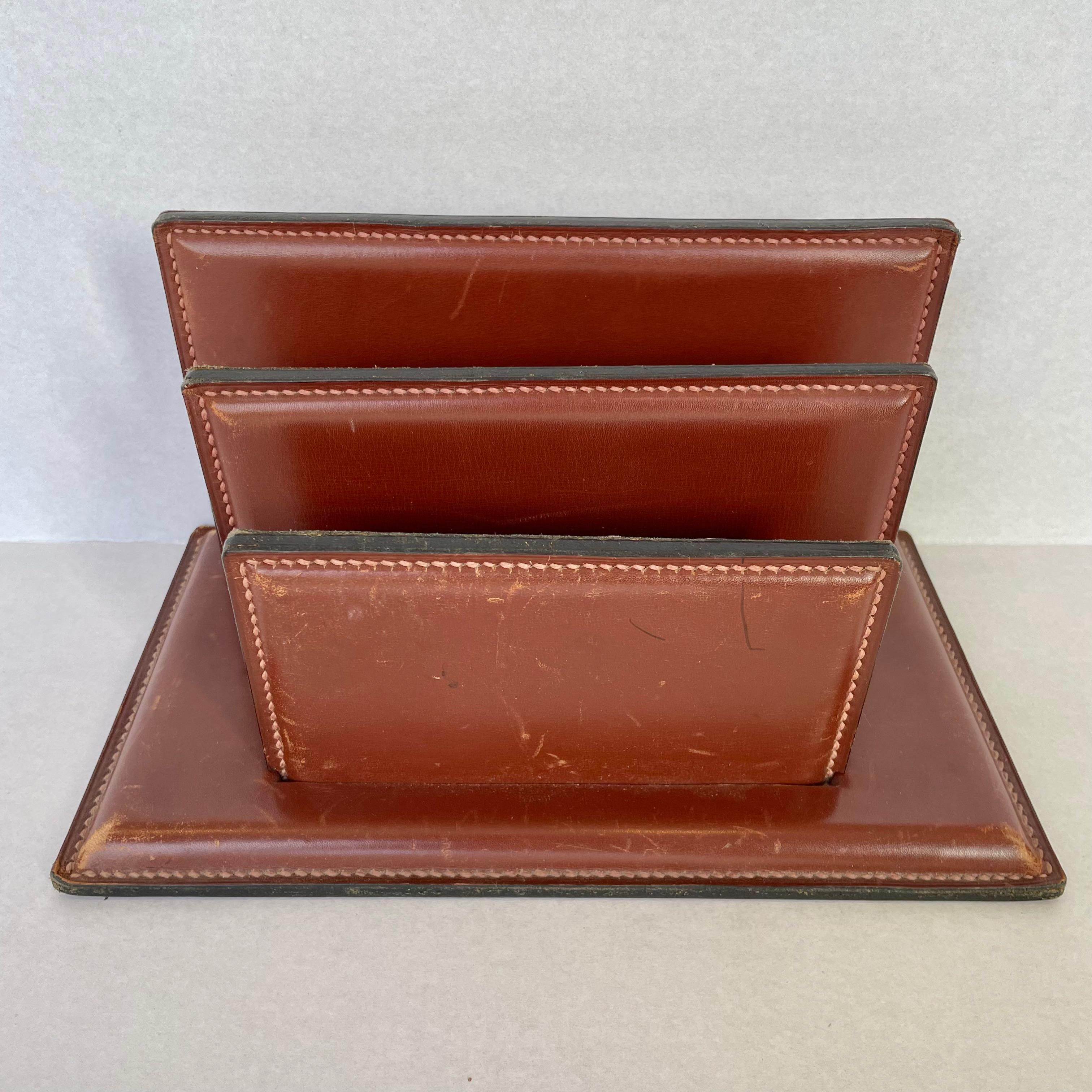 leather mail organizer