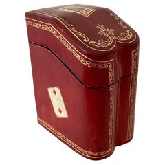 French Leather Playing Cards Box