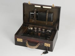 French Leather, Silver Mounted Gentleman's Traveling Case, Paris circa 1906-1917