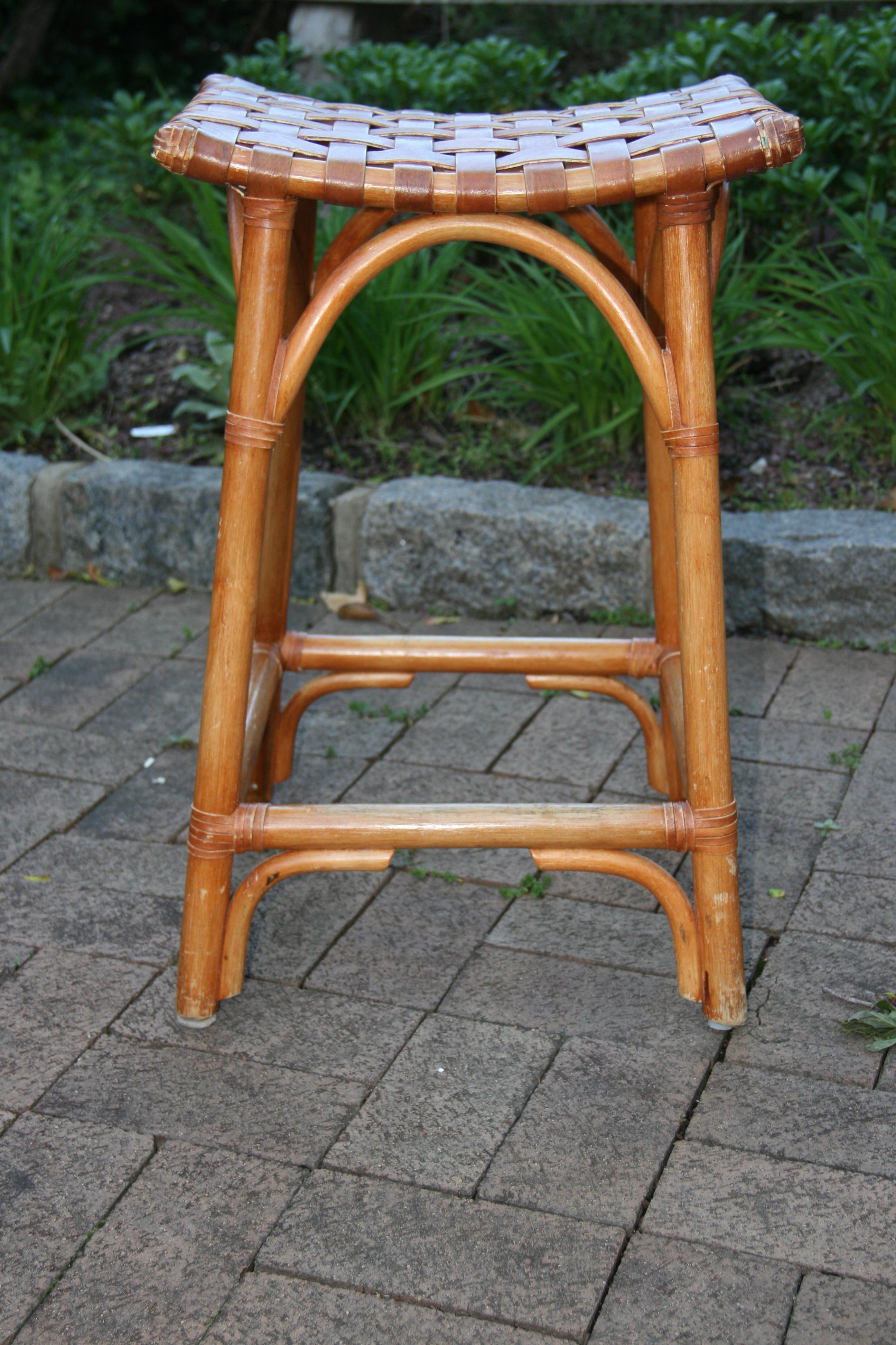 rattan stool side table