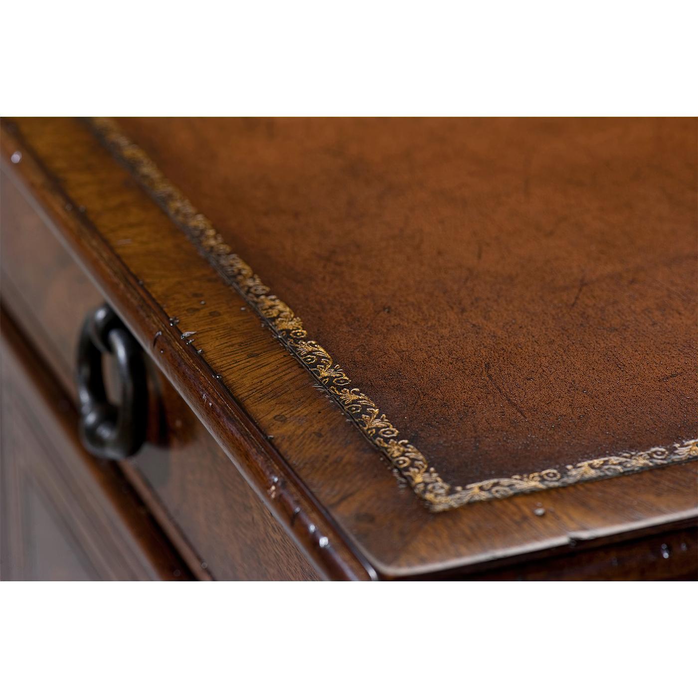 Neoclassical French Leather Top Desk For Sale