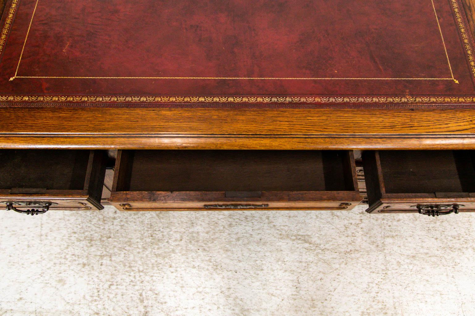 Late 19th Century French Leather Top Desk