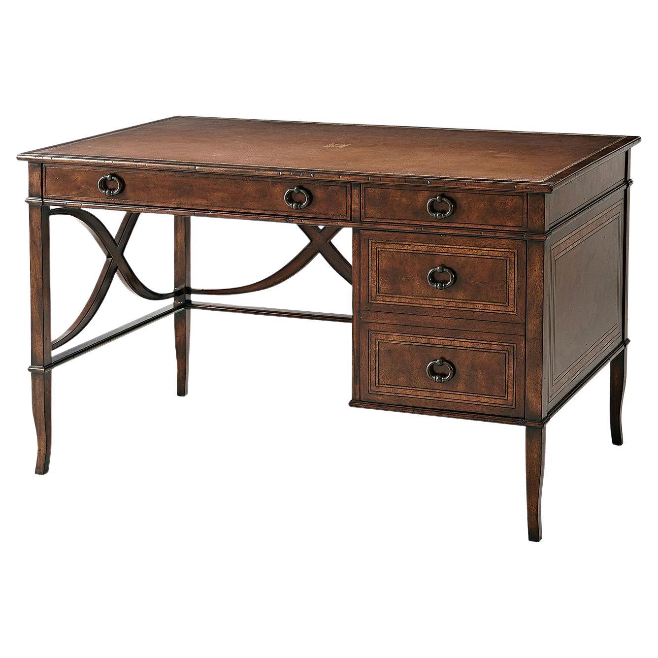 French Leather Top Desk For Sale
