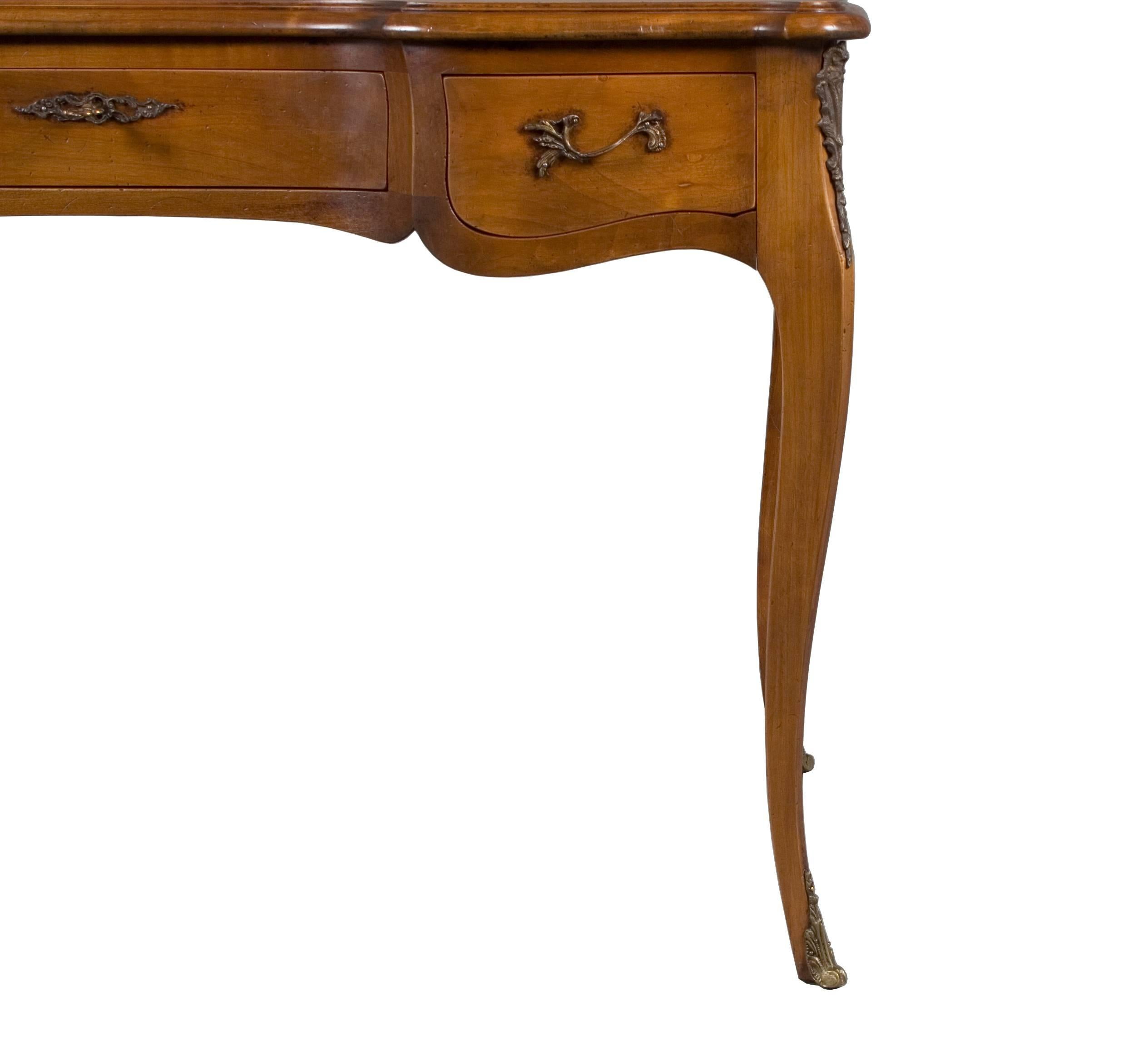 Louis XV French Leather Top Shaped Writing Desk For Sale