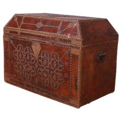 French Leather Travel Chest