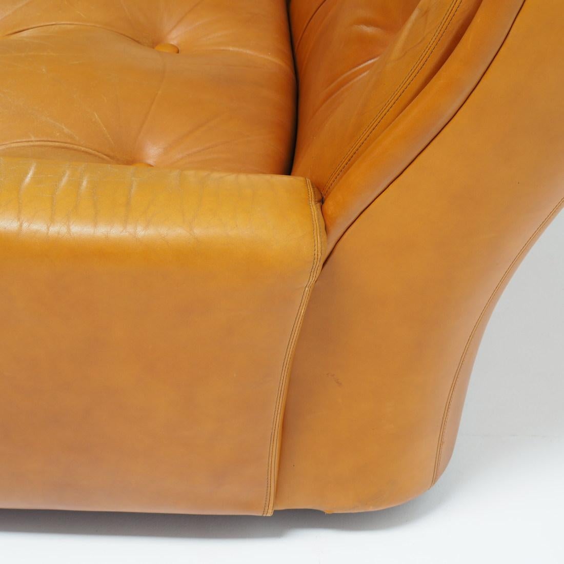 French Leather Two-Seater by Michel Cadestin for Airborne For Sale 3