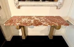 French, Lee Bouvier Radziwill, Marble Top Console Table (Probably Maison Jansen)