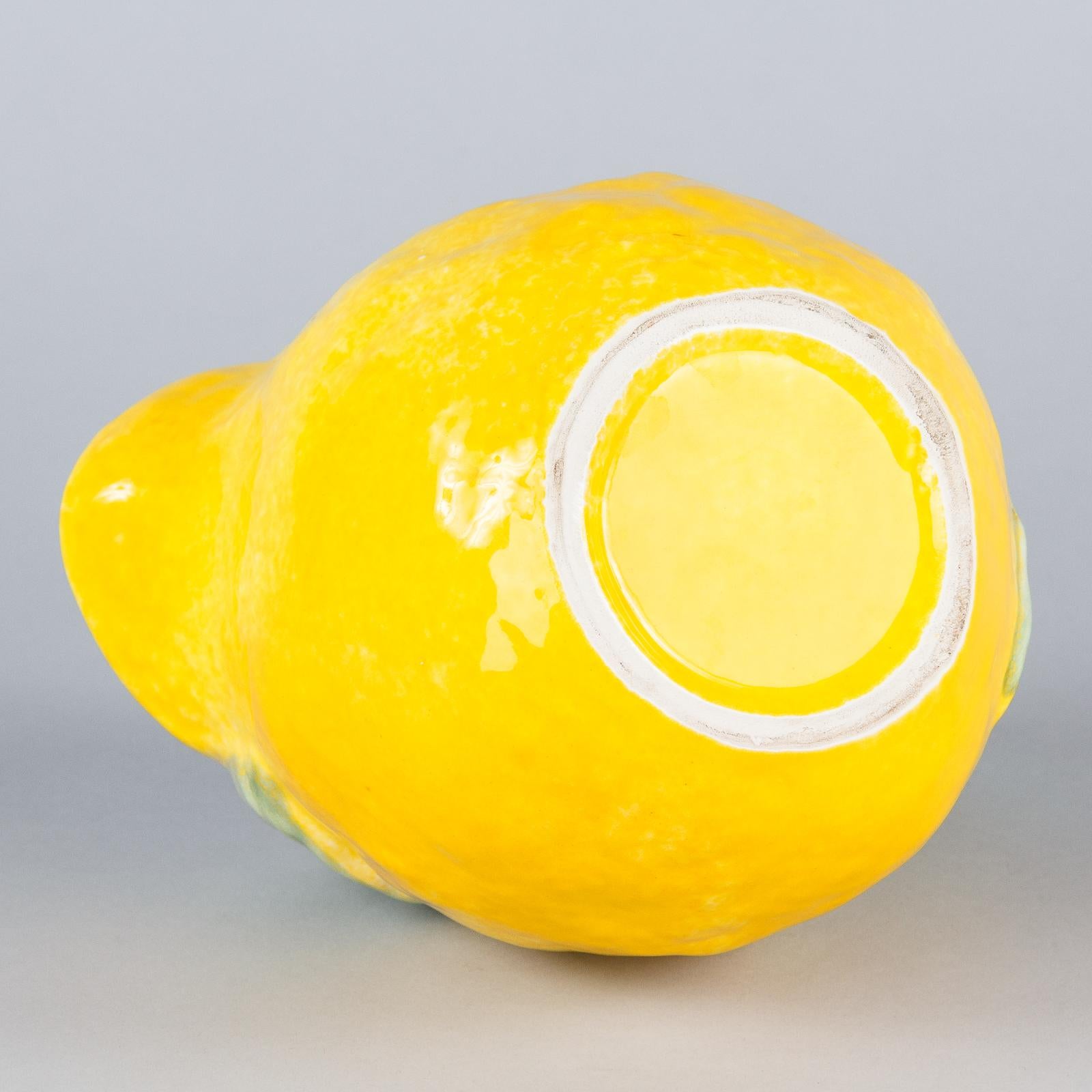 French Lemon Shaped Ceramic Pitcher, 1960s 1
