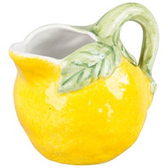 French Lemon Shaped Ceramic Pitcher, 1960s