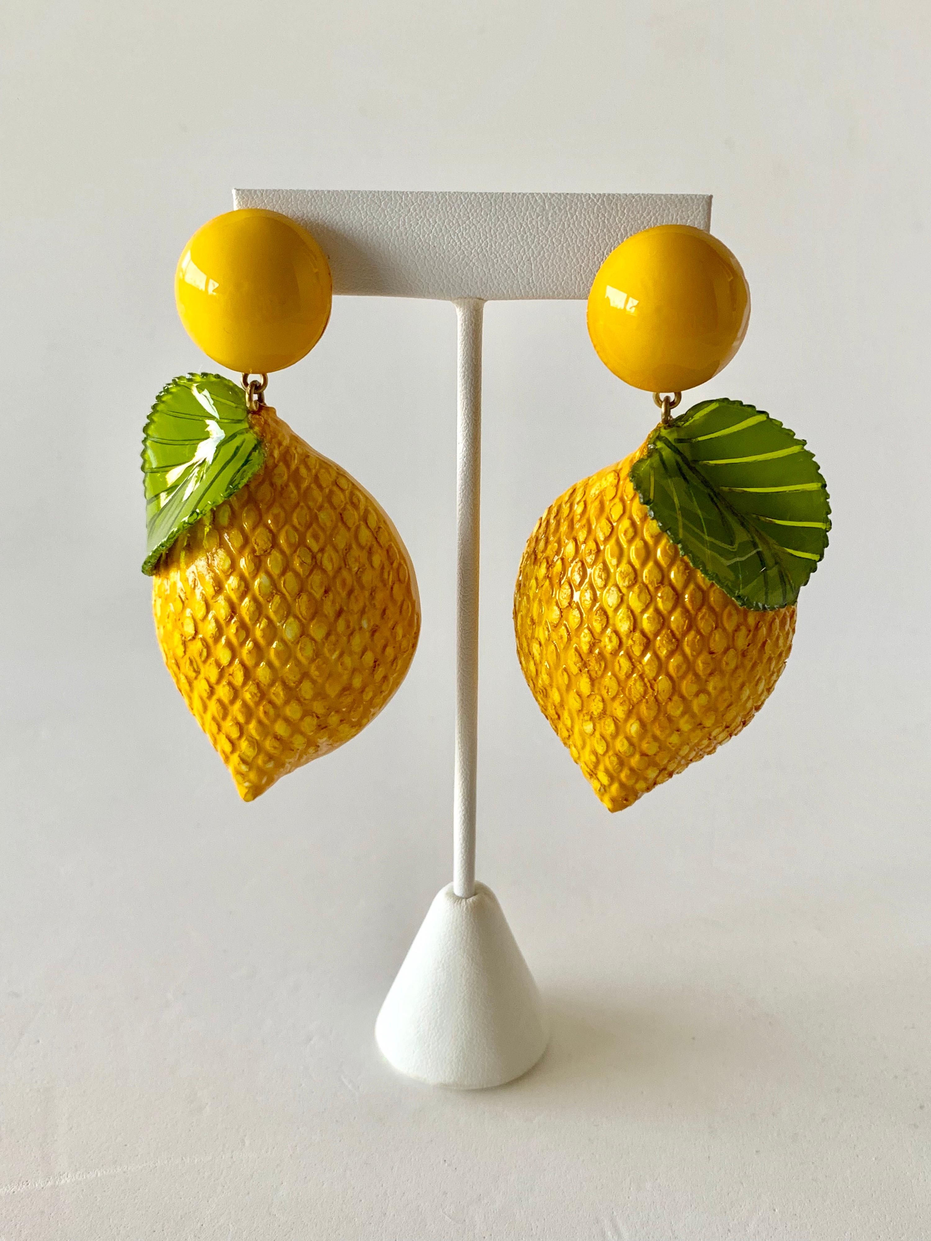 Women's French Lemon Statement Earrings