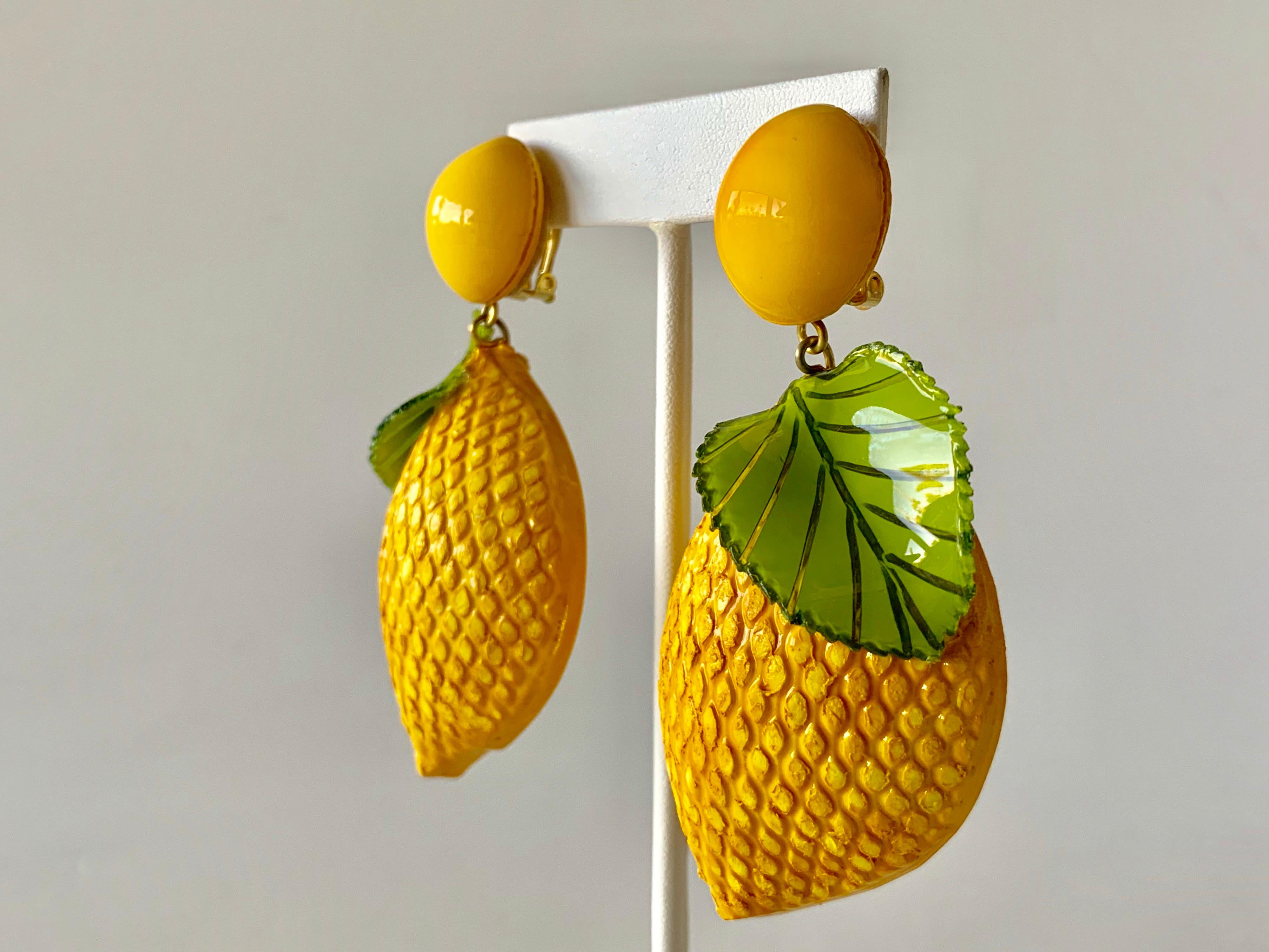 French Lemon Statement Earrings 1