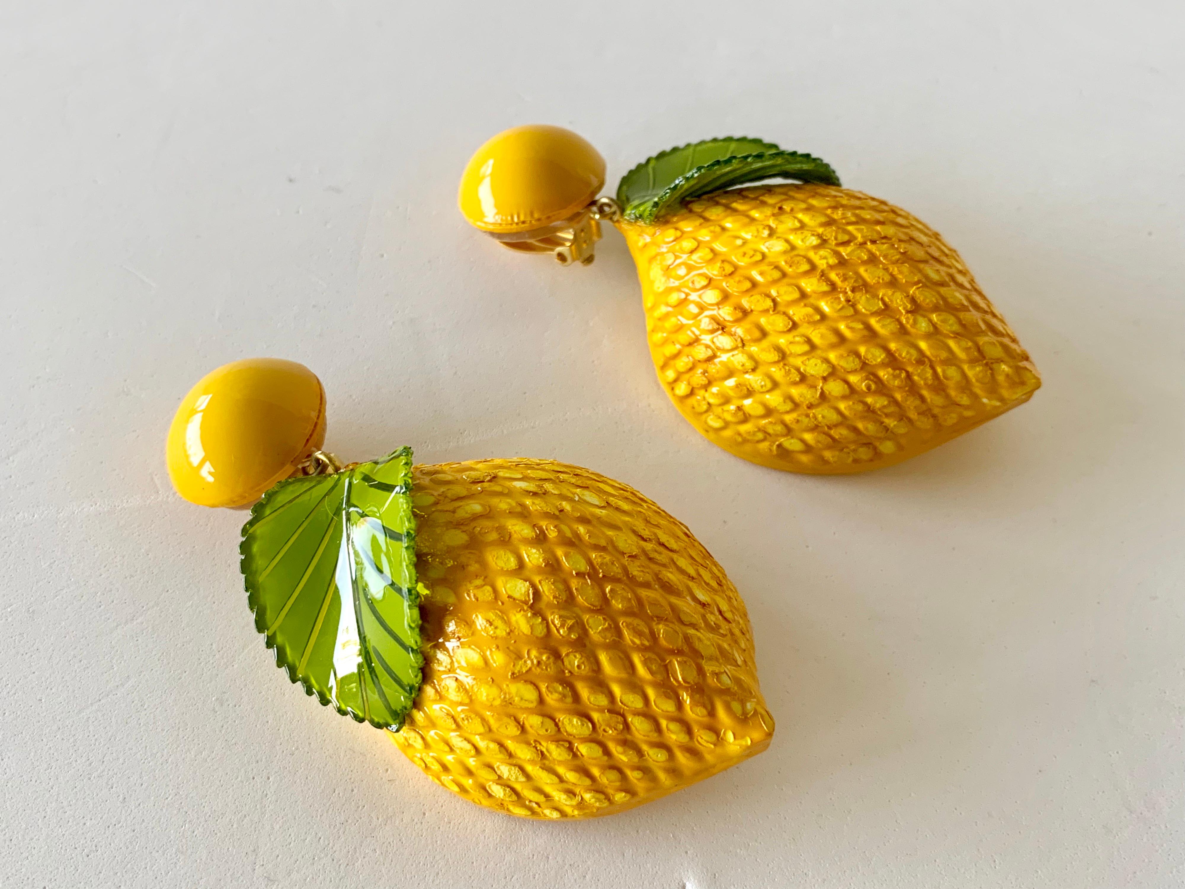 French Lemon Statement Earrings 2