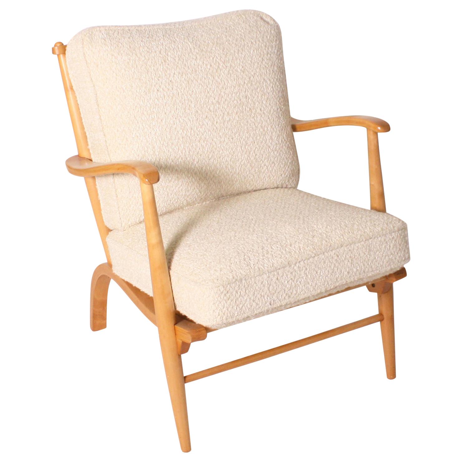 French Lemon Wood Chair, circa 1950 For Sale
