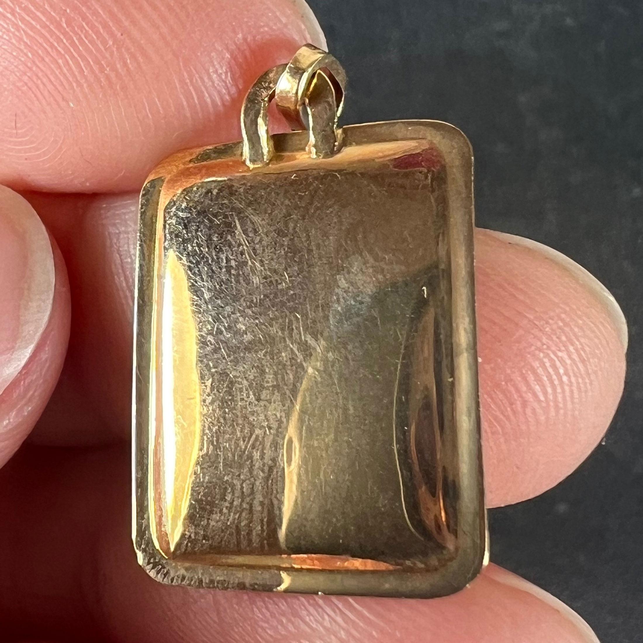 Ciondolo a forma di medaglia con charm in oro giallo 18 carati con il segno zodiacale del Leone in vendita 4