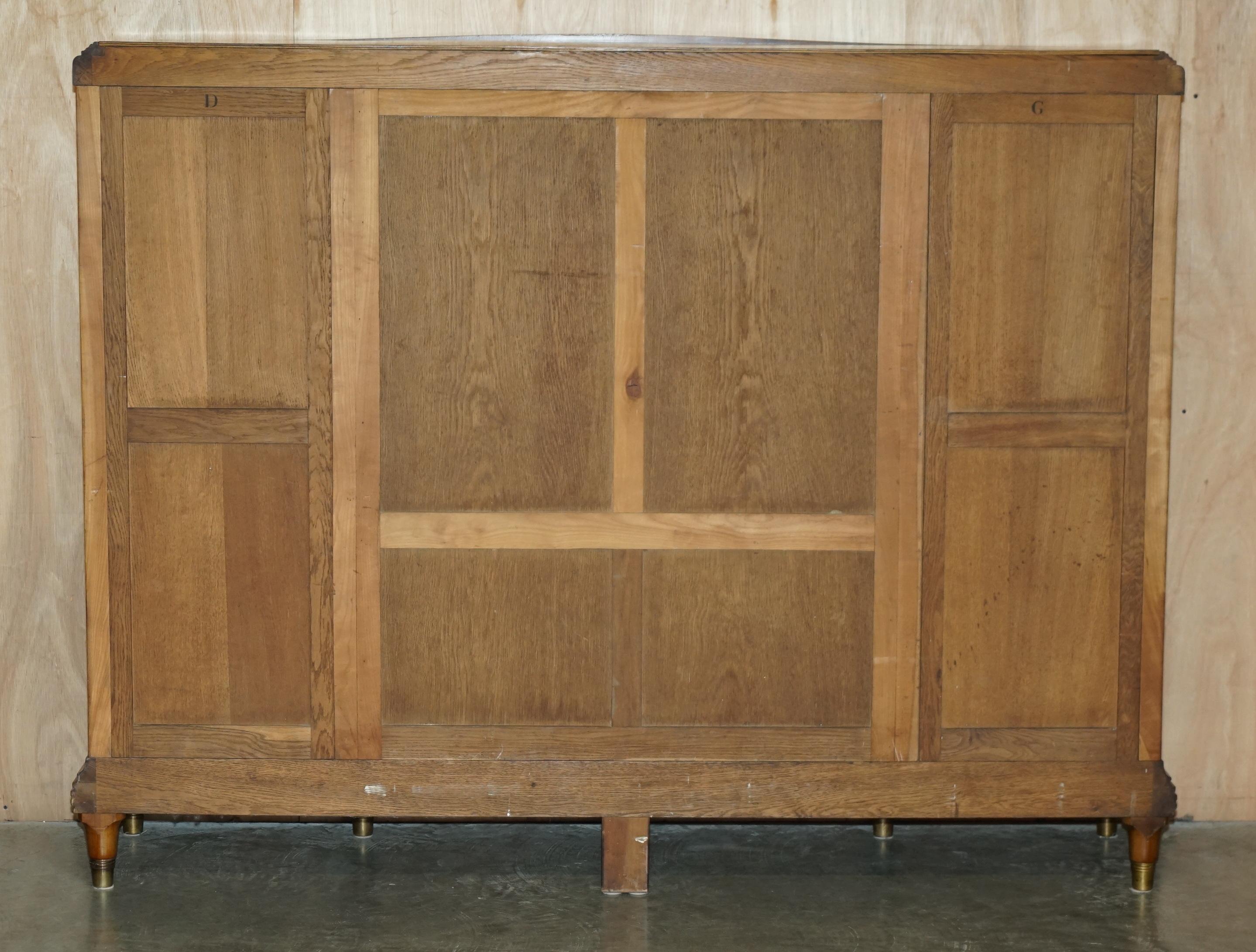 FRENCH LEON JALLOT ART NOUVEAU BURR WALNUT BOOKCASE CABINET CUPBOARDS PART SUiTE For Sale 8