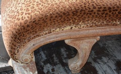 French Leopard Print Velvet Chaise Lounge