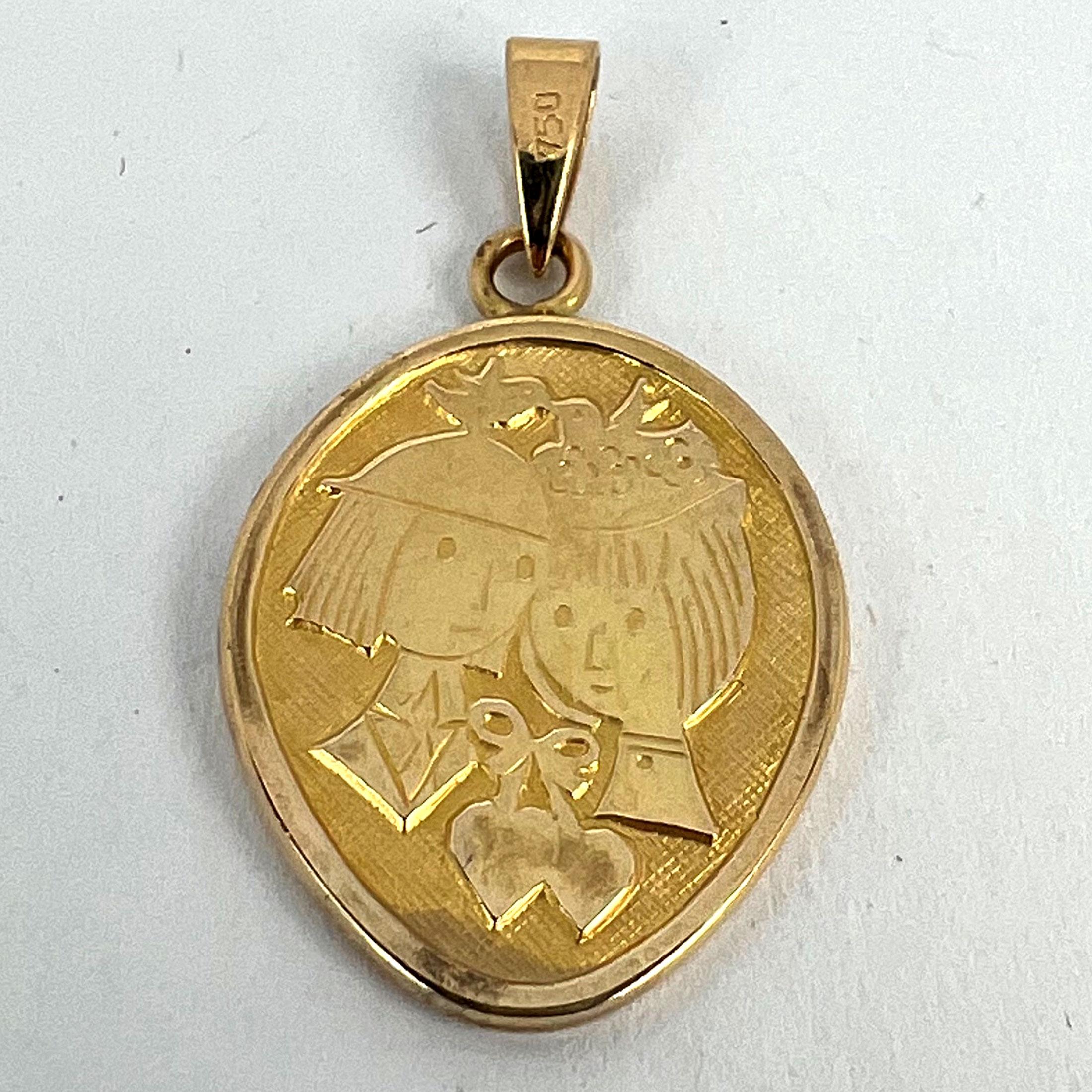 Les Amoureux de Peynet, paire d'amoureux, pendentif breloque en or jaune 18 carats en vente 5