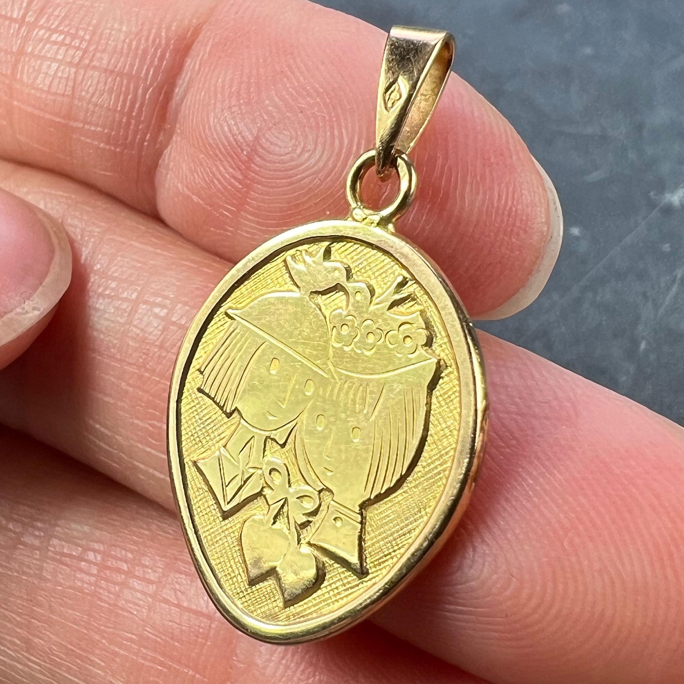 Les Amoureux de Peynet, paire d'amoureux, pendentif breloque en or jaune 18 carats Bon état - En vente à London, GB