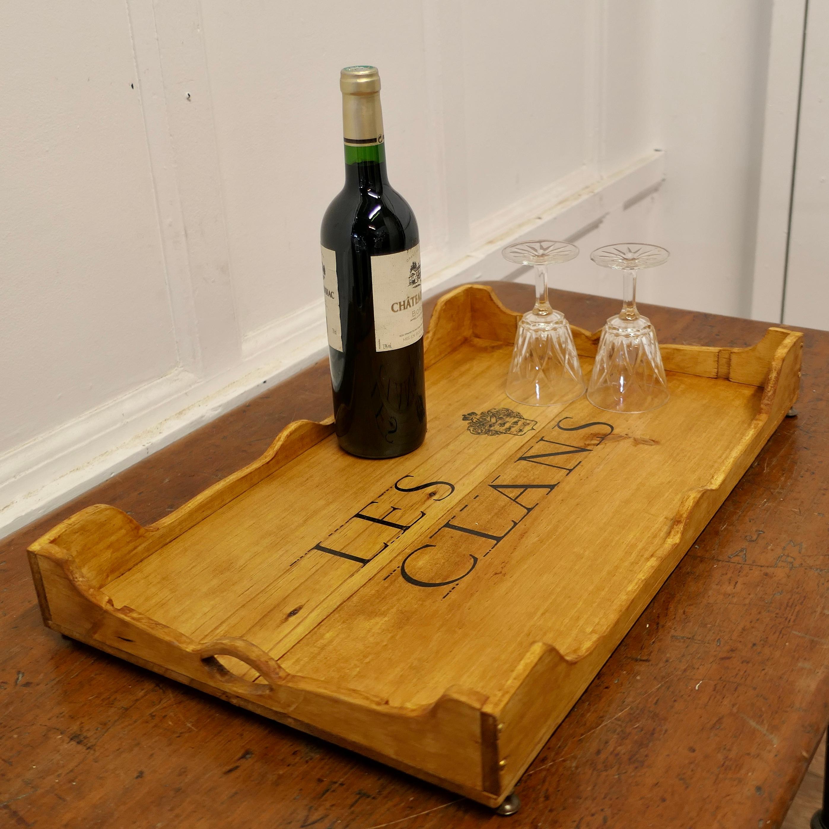 Late 20th Century French Les Clans Wine Box Tray  A good looking piece  For Sale