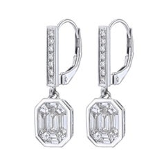 Französisch Hebel zurück Pie geschliffenen Diamanten baumeln Ohrringe