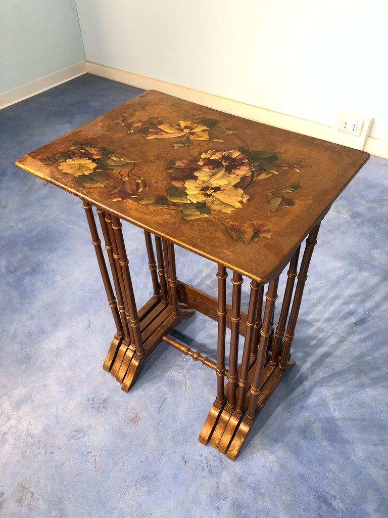 French Liberty Art Nouveau Coffee Table "gigognes", 1910 For Sale at