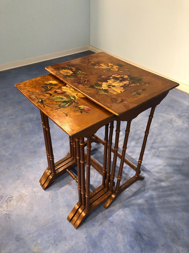 French Liberty Art Nouveau Coffee Table "gigognes", 1910 For Sale at