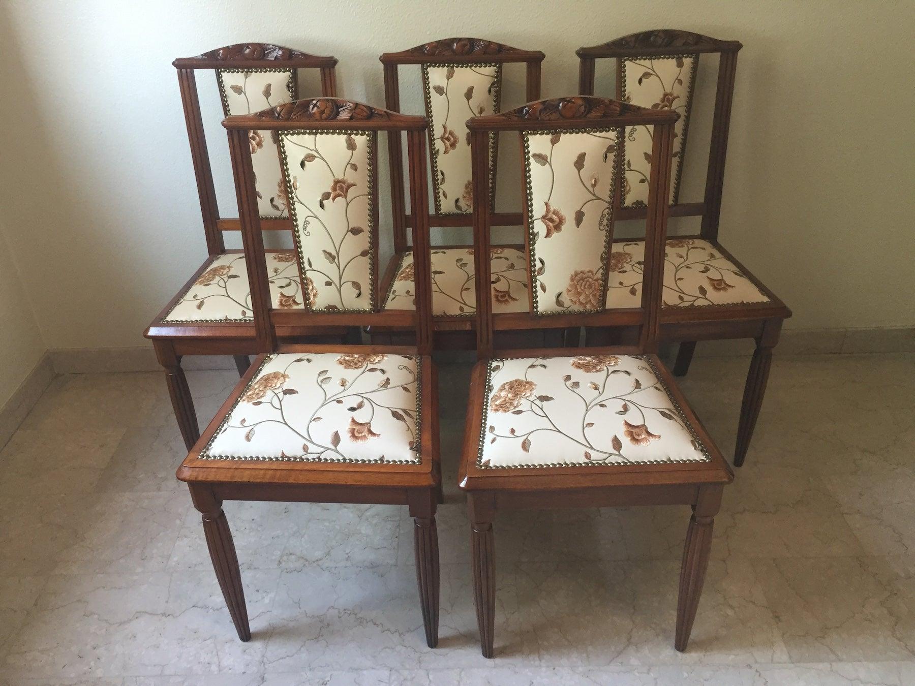 French Liberty Art Nouveau Dining Set, 1920s In Good Condition In Traversetolo, IT