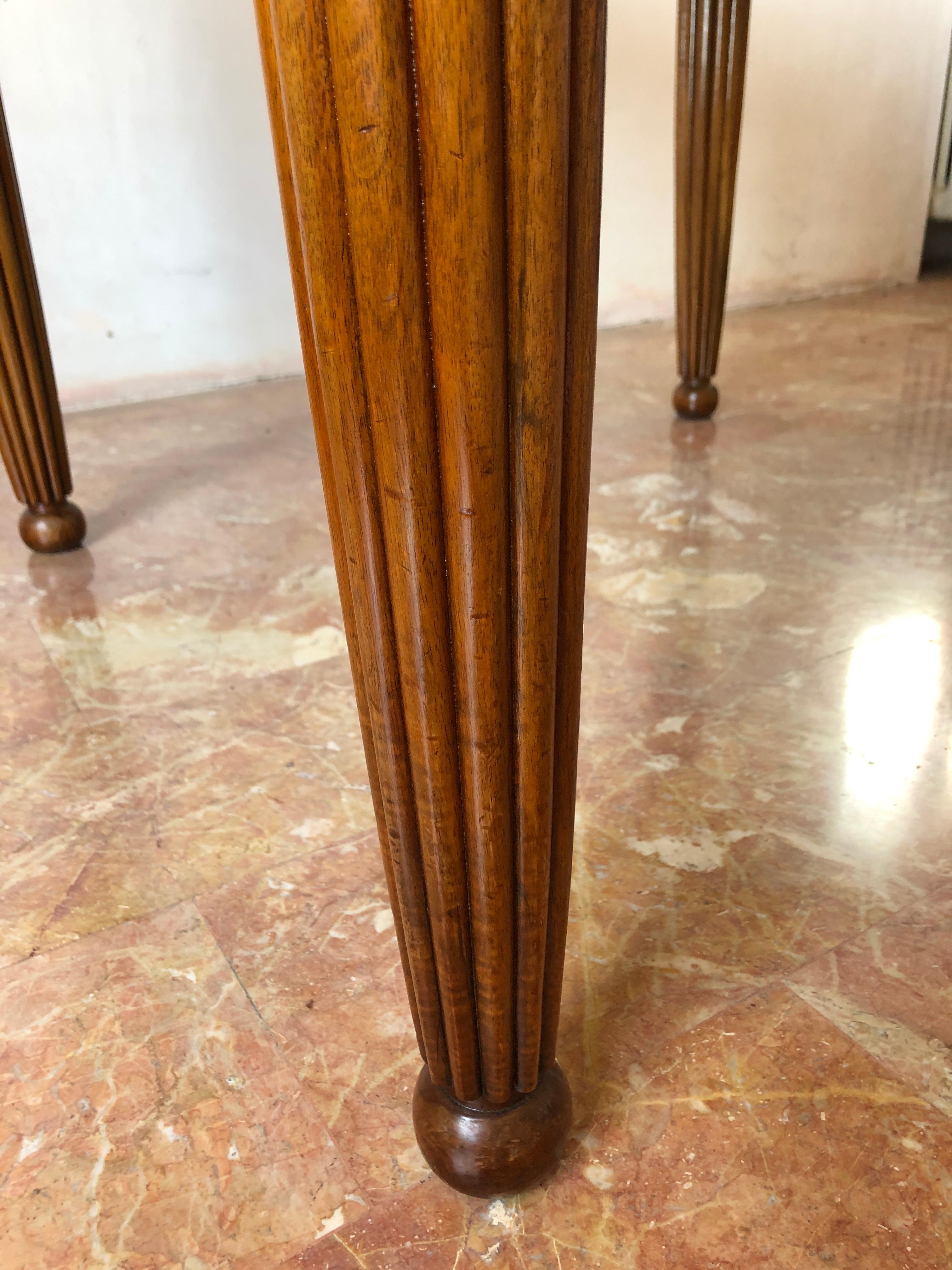 French Liberty Art Nouveau Dining Table in Walnut, 1920s 5