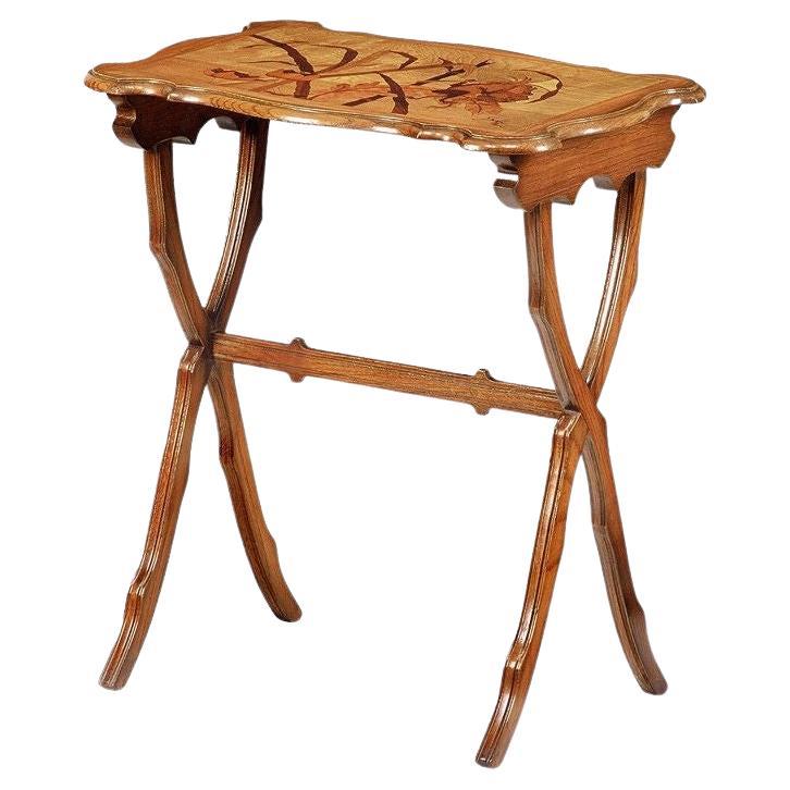 French Liberty Exotic Wood Side Table by Emile Gallè