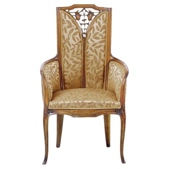 French Liberty Gold Armchair by Louis Majorelle