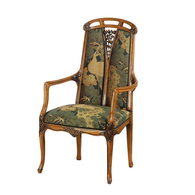 Picture of French Liberty Green Peacock Armchair For Sale at 1stDibs