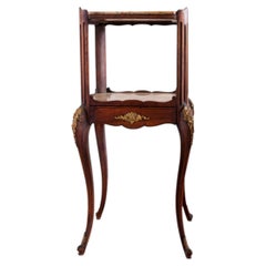 Table basse Liberty en noyer, plateau en marbre, Art nouveau, 20e siècle