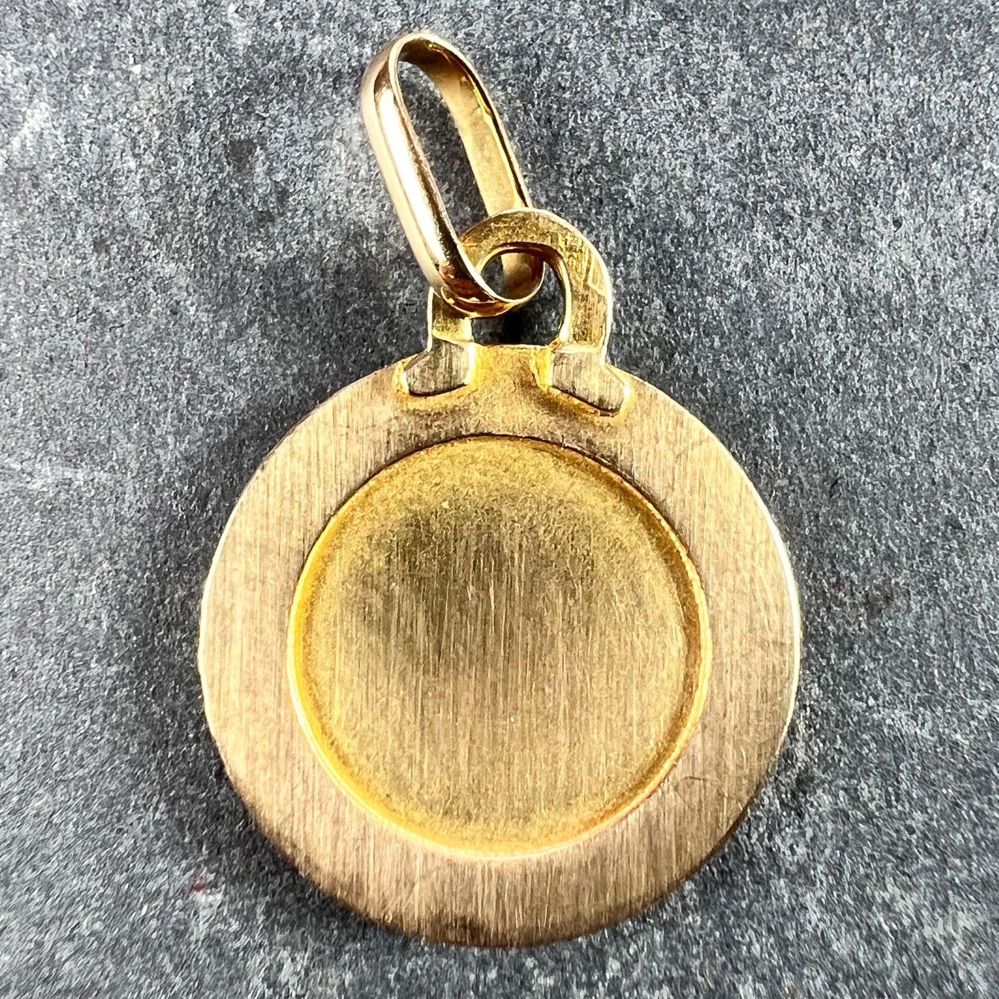French Libra Zodiac Starsign 18K Yellow Gold Perroud Charm Pendant In Good Condition For Sale In London, GB