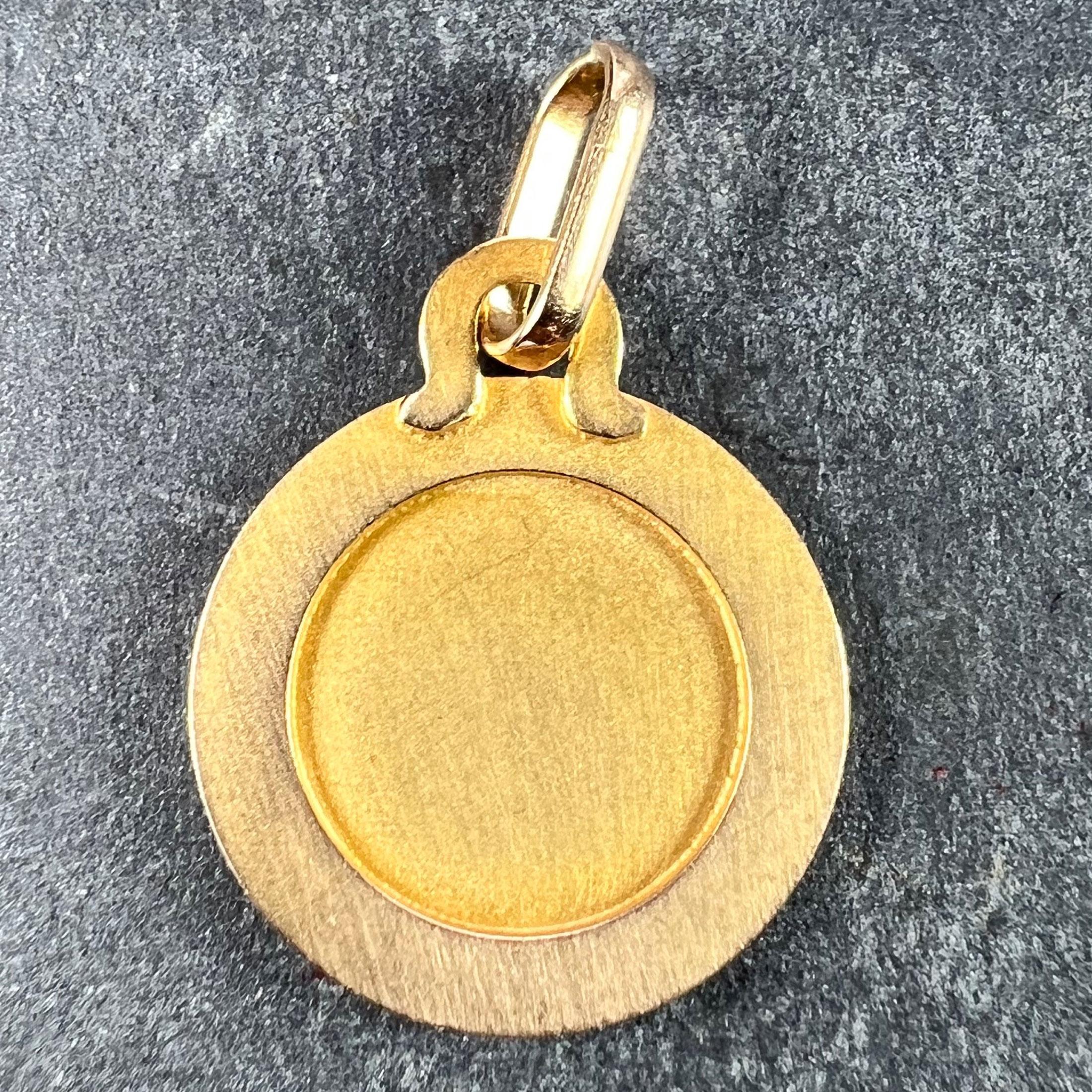 French Libra Zodiac Starsign 18K Yellow Gold Perroud Charm Pendant In Good Condition For Sale In London, GB