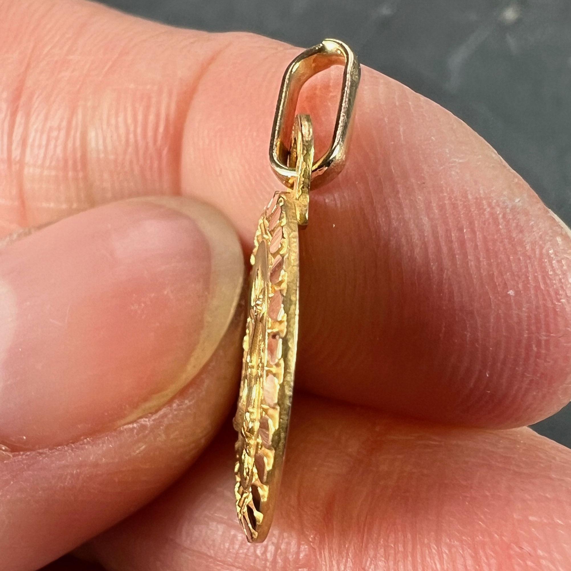 French Libra Zodiac Starsign 18K Yellow Gold Perroud Charm Pendant For Sale 3
