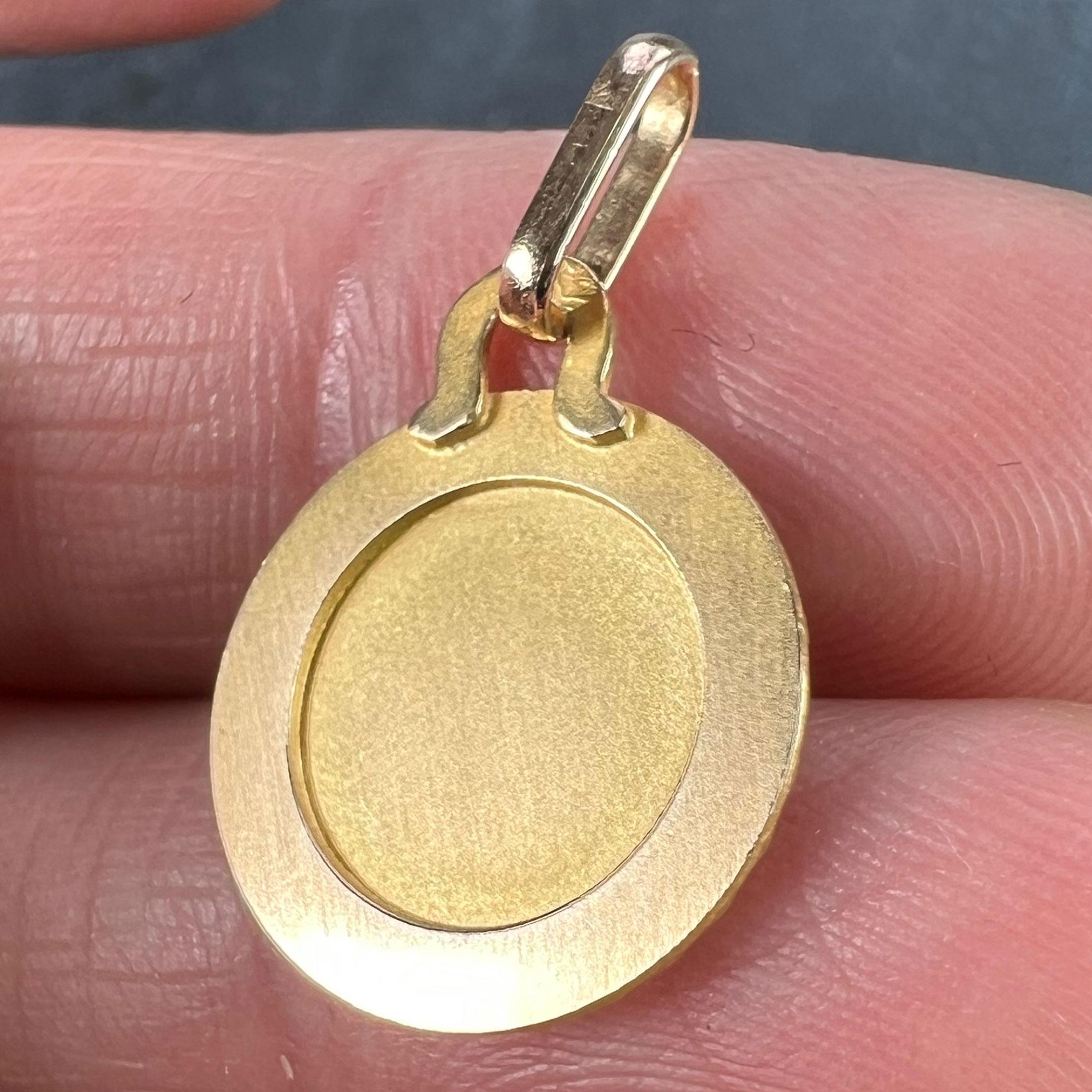 French Libra Zodiac Starsign 18K Yellow Gold Perroud Charm Pendant For Sale 4
