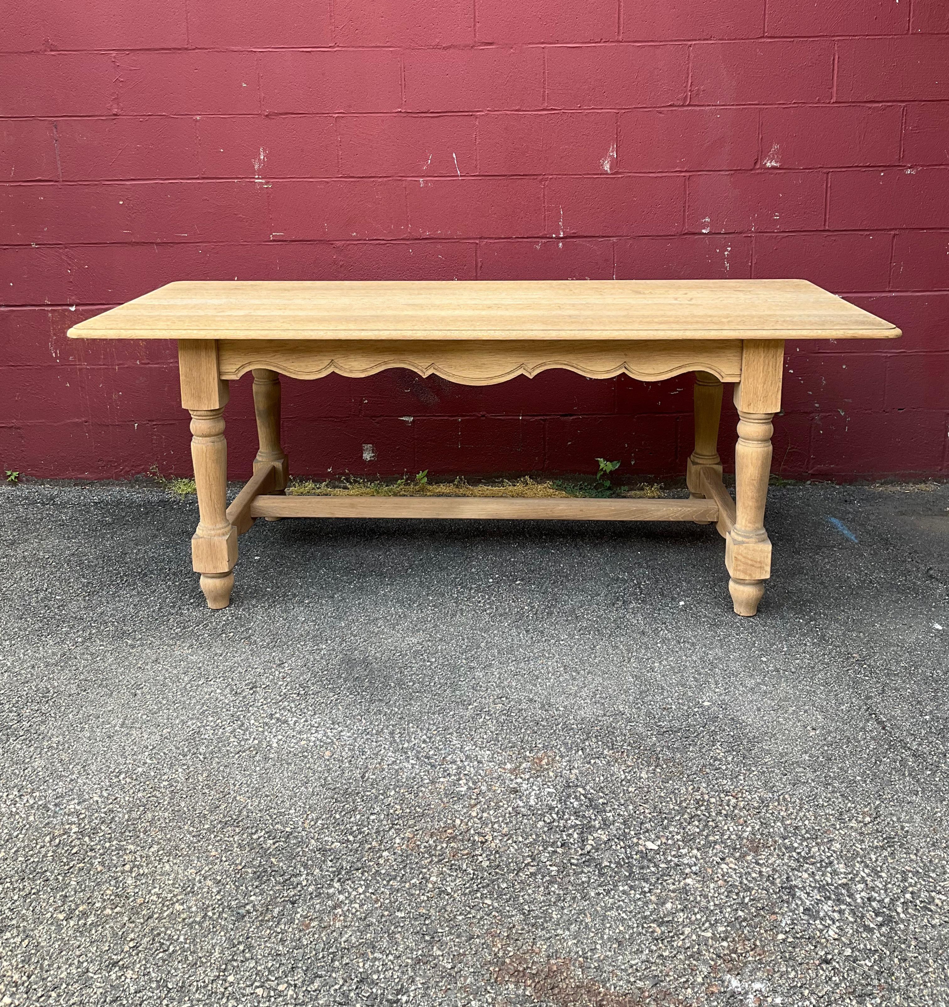 French Provincial French Library Table in Bleached Oak For Sale