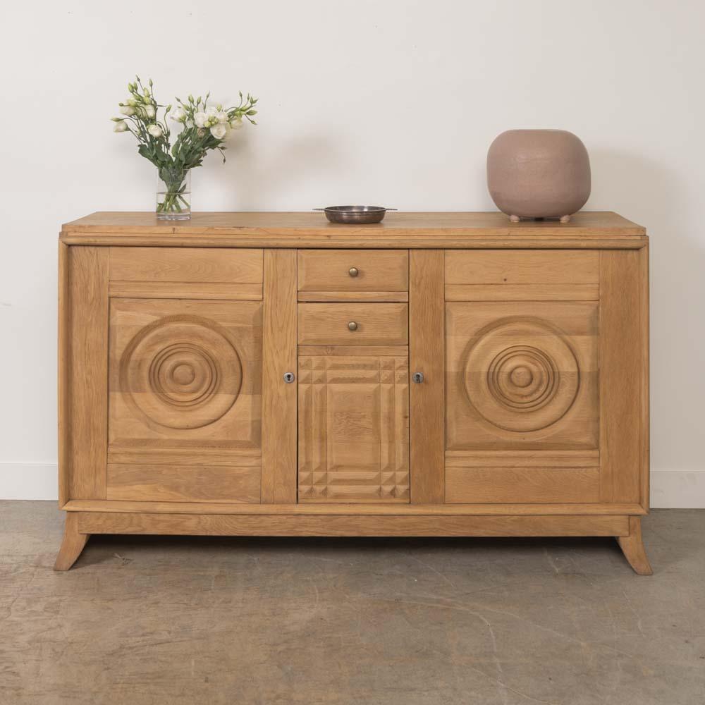 Francese Credenza francese in Oak Light di Charles Dudouyt in vendita
